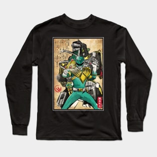 Green Ranger woodblock Long Sleeve T-Shirt